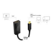 USB Type-C-adapter, C/M naar HDMI A/F, 4K/60 Hz, zwart, 0,15 mtr