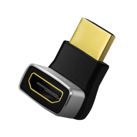 HDMI-adapter, A/M naar A/F, 270° gehoekt, 8K/60 Hz, zwart/grijs