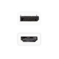 DisplayPort-adapter, DP/M naar HDMI-A/F, 1080p, wit