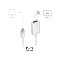 DisplayPort-adapter, mDP/M naar HDMI-A/F, 4K/30 Hz, wit, 0,15 mtr