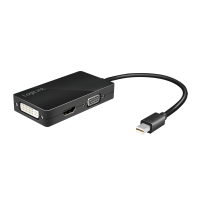 DisplayPort-adapter, mDP/M naar HDMI+DVI+VGA, 4K/30 Hz, zwart, 0,15 mtr