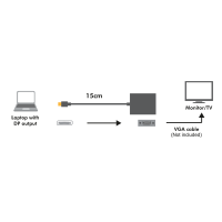 DisplayPort-kabel, DP/M naar HD15/F, 1080p, wit, 0,15 mtr