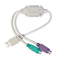 USB 1.1-adapter, A/M naar 2x Mini-DIN 6 (PS/2)/M, grijs, 0,3 mtr