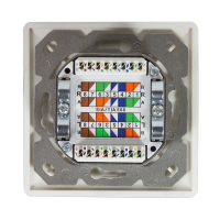 Cat.6A wandcontactdoos 2 x RJ45 afgeschermd, met opbouw doos, zuiver wit