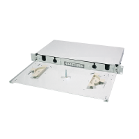 19" schuifglasvezelpaneel, 1U, grijs, onbelast, zonder frontpaneel