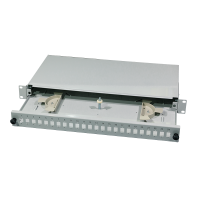 19" schuifglasvezelpaneel, 1U, grijs, onbelast, zonder frontpaneel