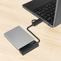 USB-A/USB-C 2-in-1 naar SATA-adapter, compatibel met USB 3.2 Gen1, zwart