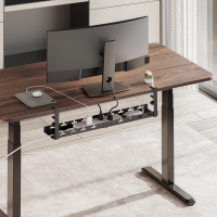 Kabelgoot organizer, montage onder het bureau, klembaar, uitschuifbaar, metaal, zwart