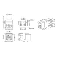 Cat.6 Keystone Jack UTP, 180° LSA-aansluiting, 16,7 mm breedte