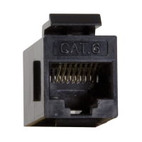 Cat.6 Keystone Inline-koppeling UTP 14,5 mm breed, zwart