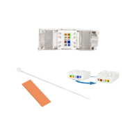 Cat.6A Keystone-aansluiting STP 22–26 AWG, verpakking van 24 stuks, met stofafsluitklep