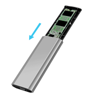 Behuizing voor harde schijf, M.2 NVMe (PCIe) SSD's, USB 3.2, Gen 2,  10 Gbit/s, USB-A+C