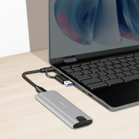 Behuizing voor harde schijf, M.2 NVMe (PCIe) SSD's, USB 3.2, Gen 2,  10 Gbit/s, USB-A+C