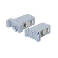 DIN-railadapter inclusief 2 Cat.6A inline-koppelingen RJ45 F/F, afgeschermd