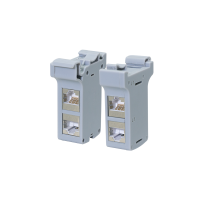 DIN-railadapter inclusief 2 Cat.6A inline-koppelingen RJ45 F/F, afgeschermd