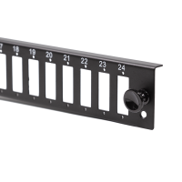 Frontpaneel 24 x SC-Duplex of LC-Quad voor glasvezel patchpaneel, zwart