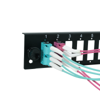 Frontpaneel 24 x SC-Duplex of LC-Quad voor glasvezel patchpaneel, zwart