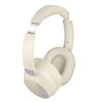 BT 6.0 Sound Wave-headset, ANC, 3,5 mm AUX, 15 uur batterijduur, crème