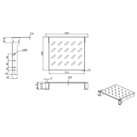 Cantileverplank voor 10" rackmontage, 200 mm, 1U, zwart