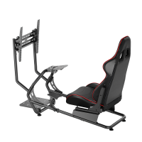 Racing-Simulator Cockpit met monitorhouder voor 32–50", zwart
