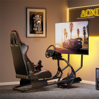 Racing-Simulator Cockpit met monitorhouder voor 32–50", zwart