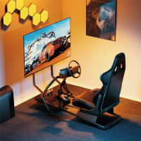 Racing-Simulator Cockpit met monitorhouder voor 32–50", zwart