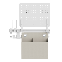 Pegboard-kantoorrailsysteem, 55,7 × 17,2 × 74,5 cm, tot 26 kg, wit