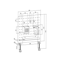 Pegboard-kantoorrailsysteem, 55,7 × 17,2 × 74,5 cm, tot 26 kg, wit