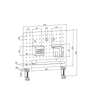 Pegboard organizer/combinatie, klembaar, 42 x 47,7 x 9,9 cm, tot 5 kg, wit