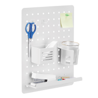 Pegboard organizer/combinatie, wandmontage, 42 x 32 x 9,8 cm, tot 5 kg, wit
