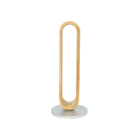 Koptelefoonstandaard van bamboehout, aluminium voet, tot 5 kg, over/op de oren, bruin/zilver